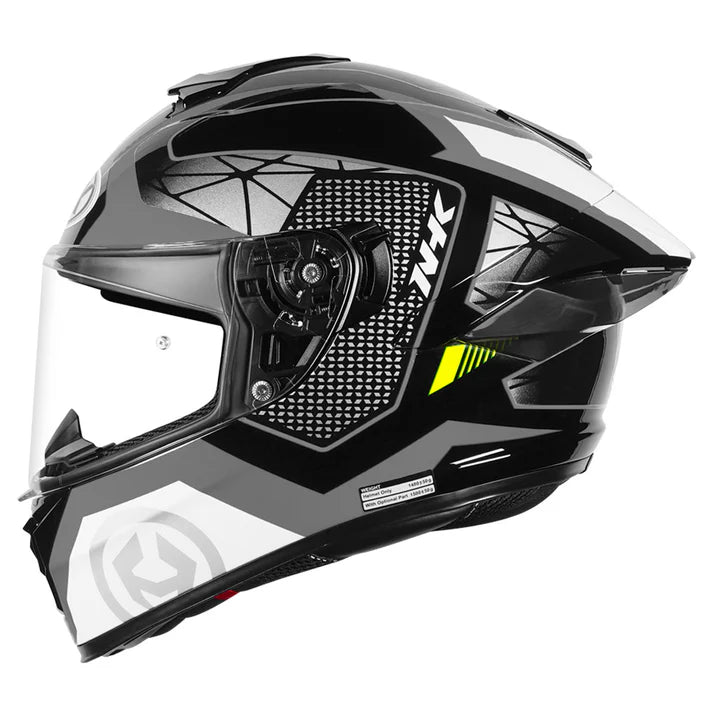 NHK K5R COMMUTRACK BLACK AND  SILVER GLOSSY HELMET