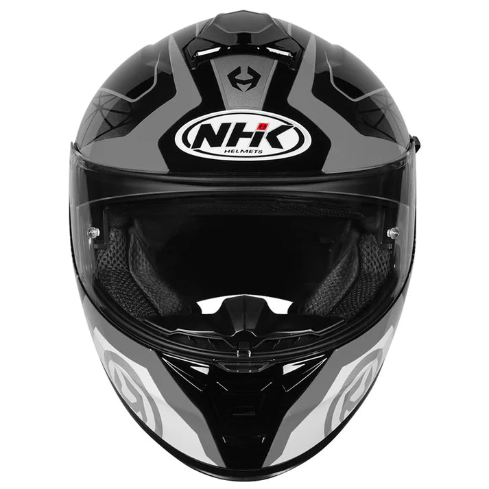 NHK K5R COMMUTRACK BLACK AND  SILVER GLOSSY HELMET