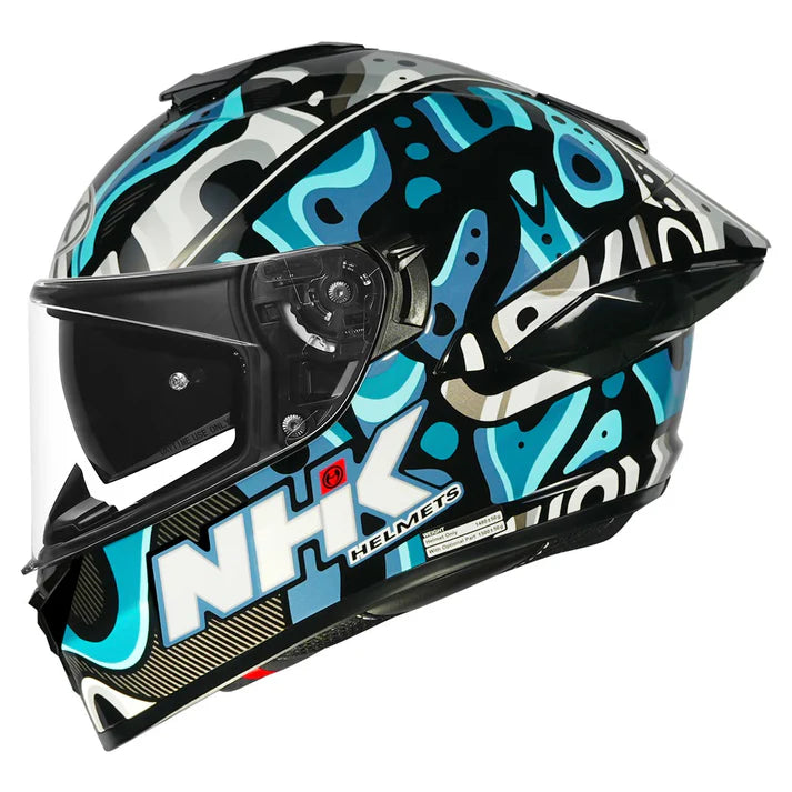 NHK K5R NEBULA BLACK BLUE GLOSSY FINISH HELMET