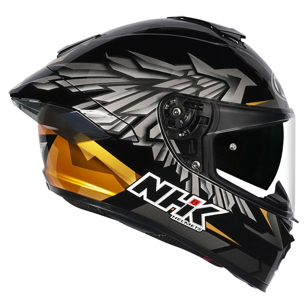 NHK K5R WINGSTAR GLOSS BLACK GOLD HELMET