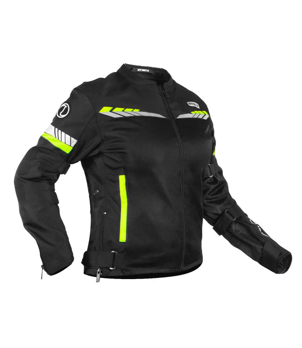 RYNOX AIR GT 4 WOMEN'S JACKET - BLACK HI-VIZ GREEN