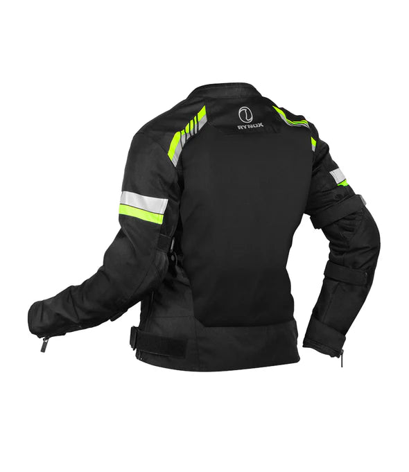 RYNOX AIR GT 4 WOMEN'S JACKET - BLACK HI-VIZ GREEN
