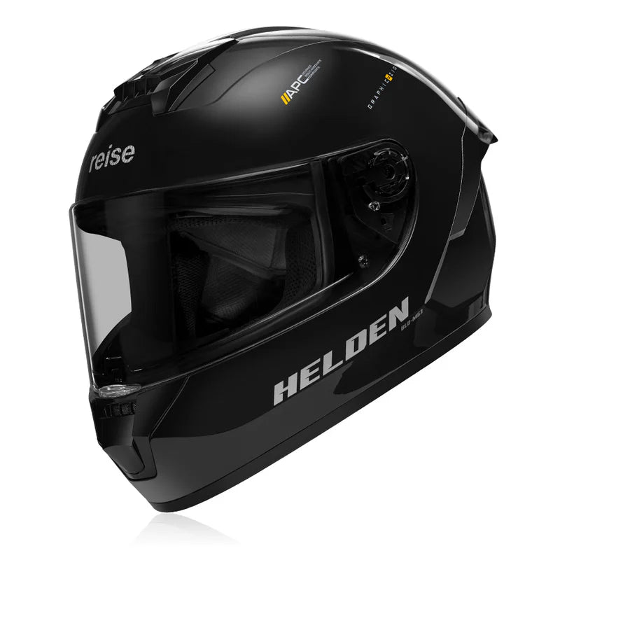 REISE HELDEN HELMET - SOLID BLACK GLOSS