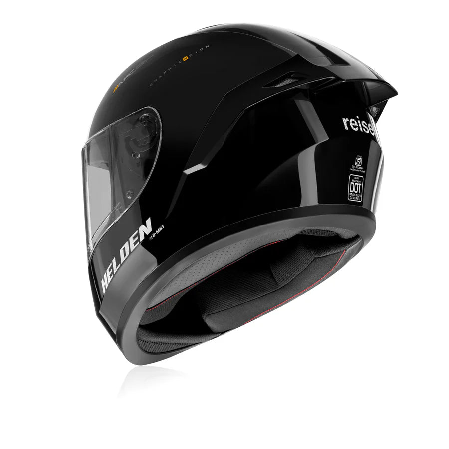 REISE HELDEN HELMET - SOLID BLACK GLOSS