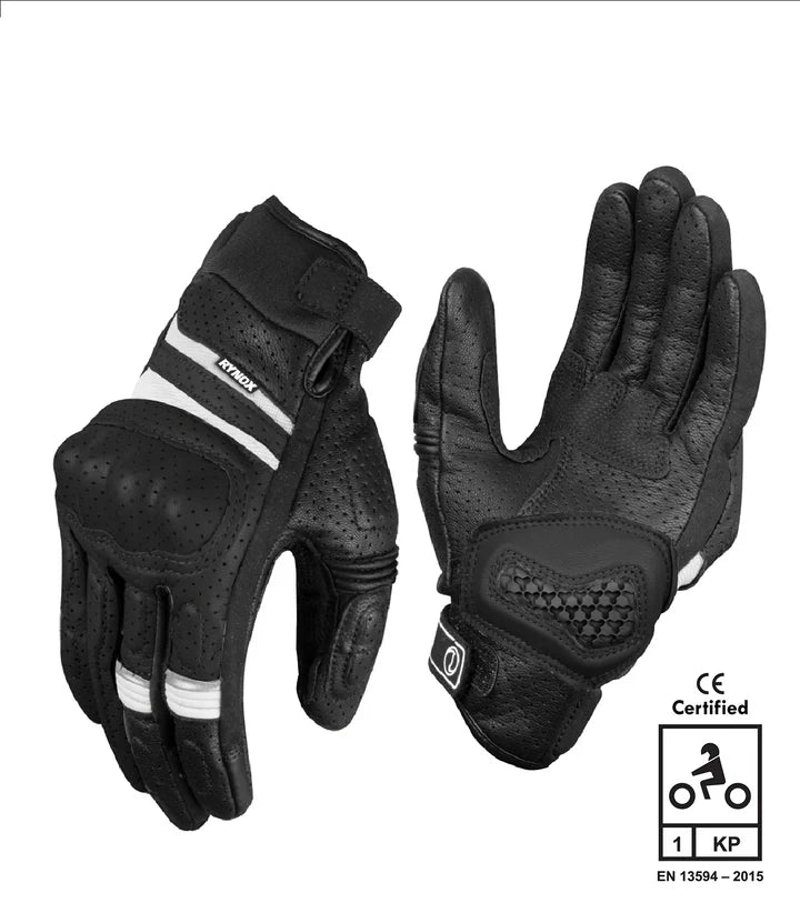 RYNOX AIR GT GLOVES - BLACK WHITE