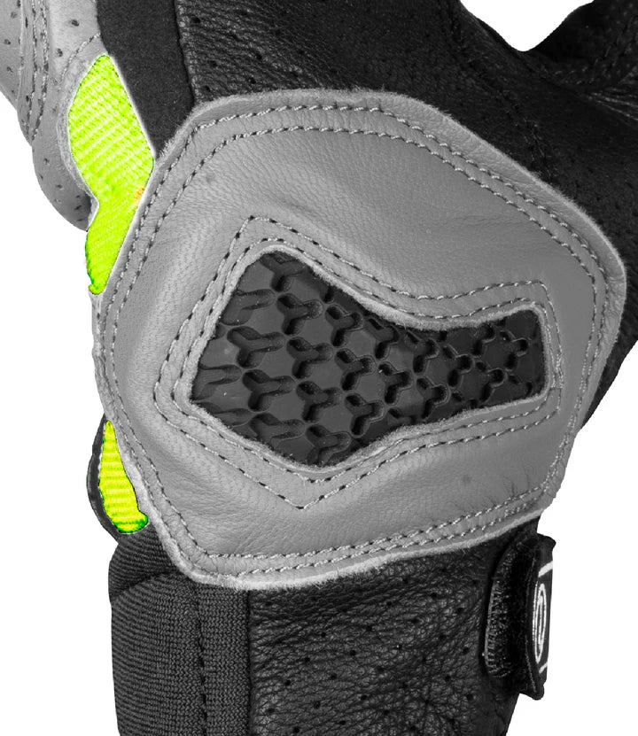RYNOX AIR GT GLOVES - GREY HI-VIZ GREEN