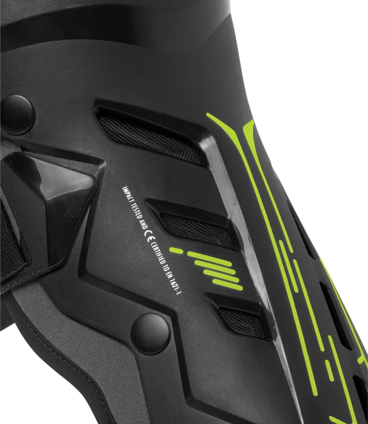 RYNOX BASTION BIONIC KNEE GUARDS - BLACK HI-VIZ GREEN