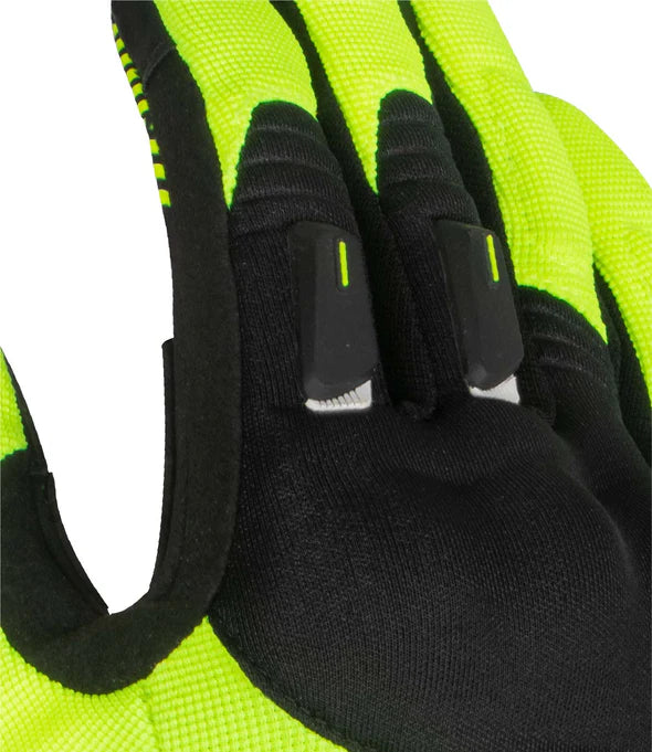 RYNOX HELIUM GT GLOVES - BLACK HI-VIZ GREEN