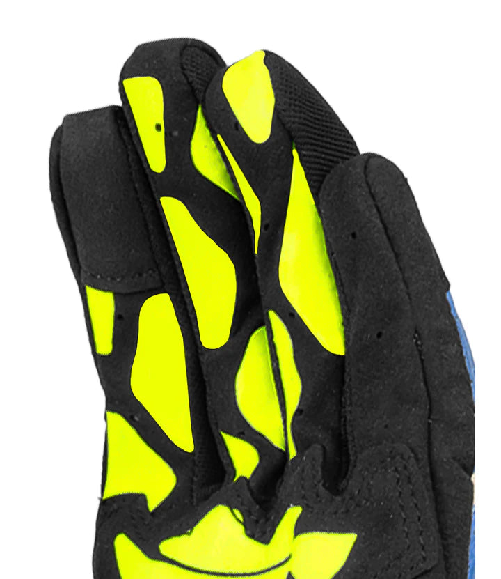 RYNOX RIDGE PRO OFFROAD GLOVES - BLUE HI-VIZ GREEN