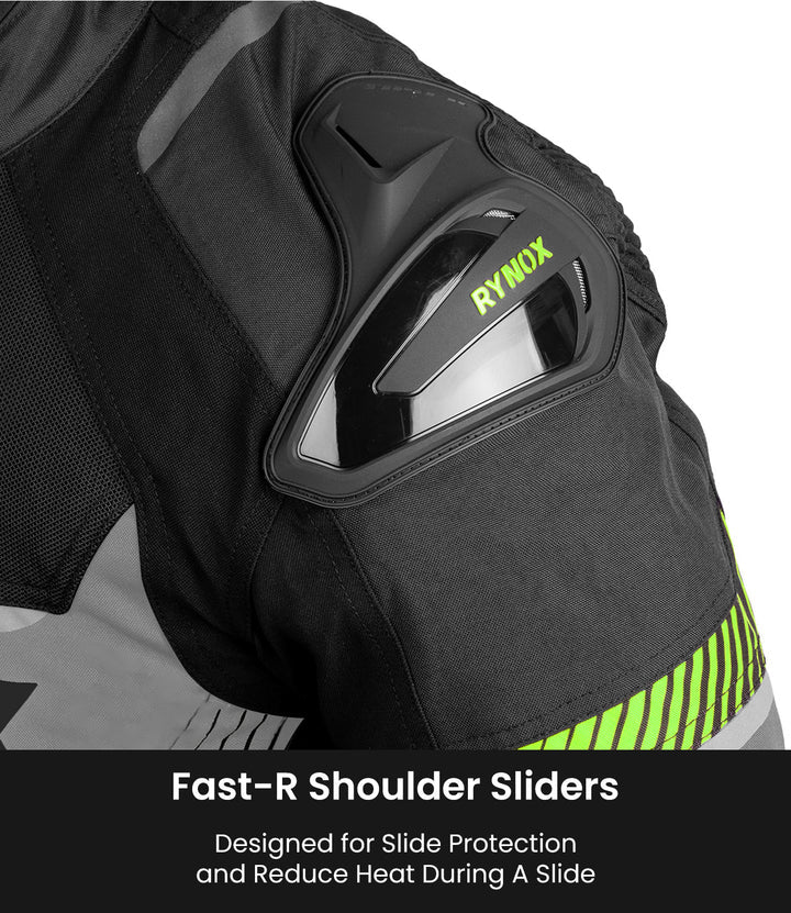 RYNOX APEX EVO CE CERTIFIED CLASS AA RIDING JACKET - BLACK GREY