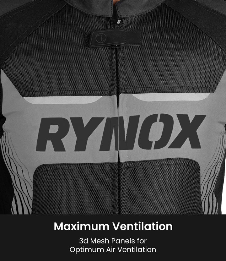RYNOX APEX EVO CE CERTIFIED CLASS AA RIDING JACKET - BLACK GREY