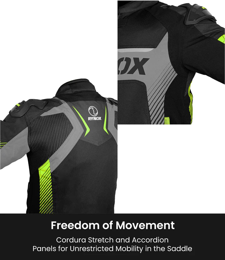 RYNOX APEX EVO CE CERTIFIED CLASS AA RIDING JACKET - BLACK GREY