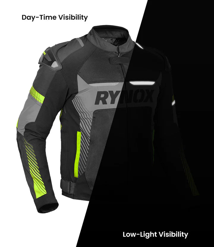 RYNOX APEX EVO CE CERTIFIED CLASS AA RIDING JACKET - BLACK GREY