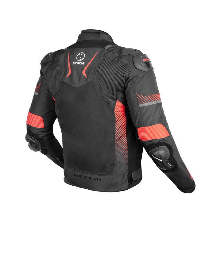 RYNOX APEX EVO CE CERTIFIED CLASS AA RIDING JACKET - BLACK RED