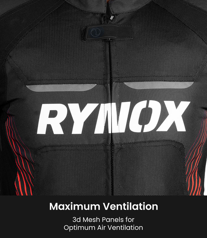 RYNOX APEX EVO CE CERTIFIED CLASS AA RIDING JACKET - BLACK RED