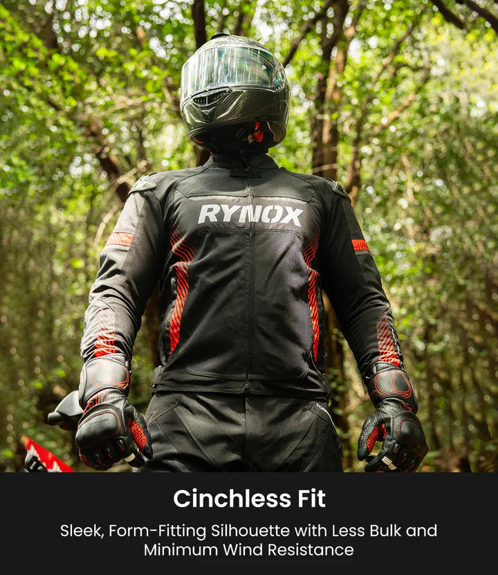 RYNOX APEX EVO CE CERTIFIED CLASS AA RIDING JACKET - BLACK RED
