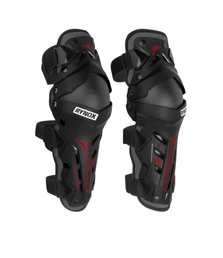RYNOX BASTION BIONIC KNEE GUARDS - BLACK RED