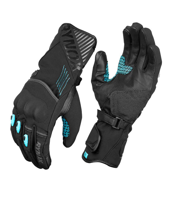 RYNOX DRY ICE INSULATED WATERPROOF GLOVES - BLACK BLUE