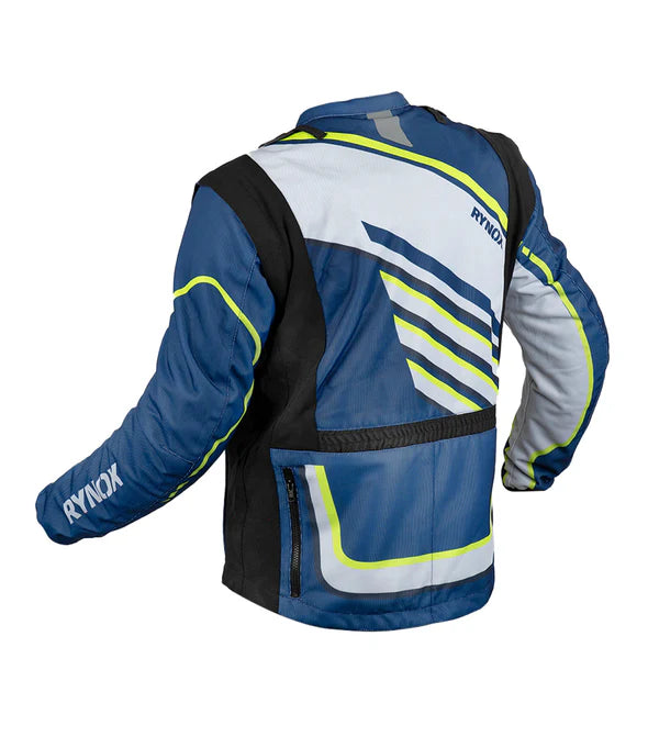 RYNOX DUNE NEO TRAIL OFFROAD JACKET - BLUE HI-VIZ GREEN