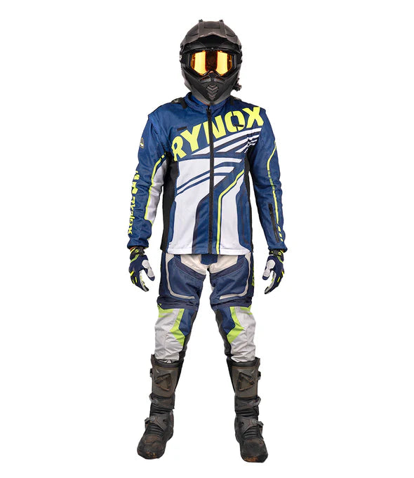 RYNOX DUNE NEO TRAIL OFFROAD JACKET - BLUE HI-VIZ GREEN
