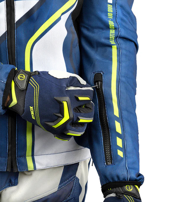 RYNOX DUNE NEO TRAIL OFFROAD JACKET - BLUE HI-VIZ GREEN