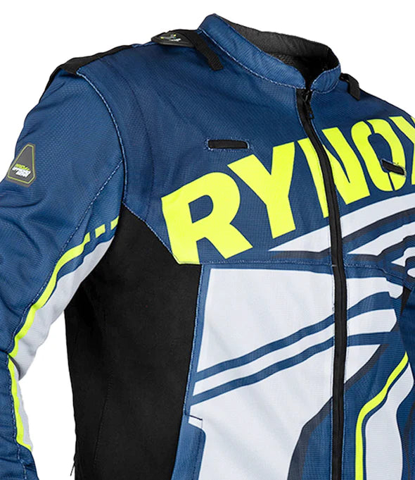 RYNOX DUNE NEO TRAIL OFFROAD JACKET - BLUE HI-VIZ GREEN