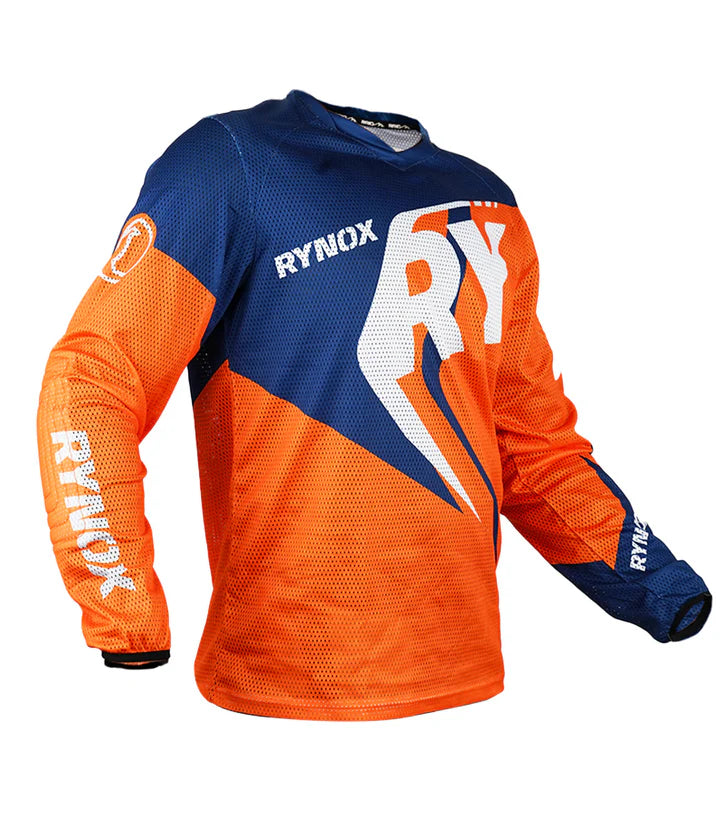 RYNOX SWITCHBACK NEO OFFROAD JERSEY - HI-VIZ ORANGE BLUE
