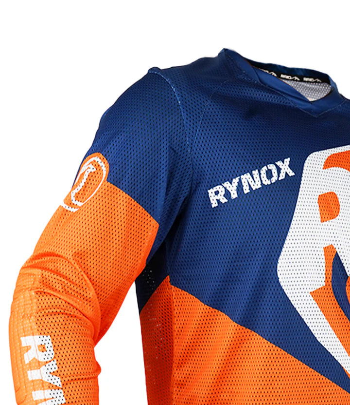 RYNOX SWITCHBACK NEO OFFROAD JERSEY - HI-VIZ ORANGE BLUE