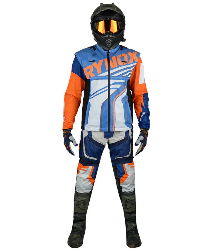 RYNOX SWITCHBACK NEO OFFROAD JERSEY - HI-VIZ ORANGE BLUE