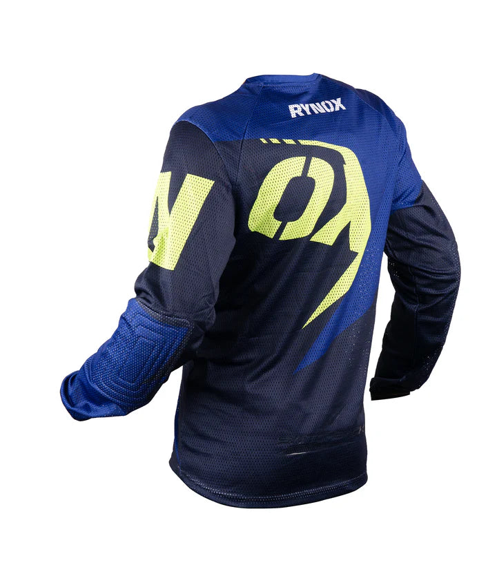 RYNOX SWITCHBACK NEO OFFROAD JERSEY - BLUE HI-VIZ GREEN