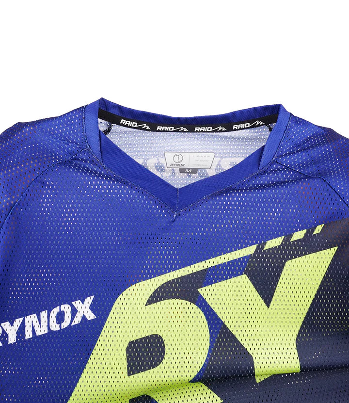 RYNOX SWITCHBACK NEO OFFROAD JERSEY - BLUE HI-VIZ GREEN