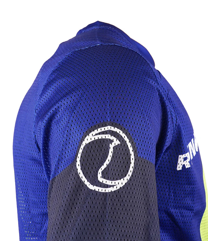 RYNOX SWITCHBACK NEO OFFROAD JERSEY - BLUE HI-VIZ GREEN