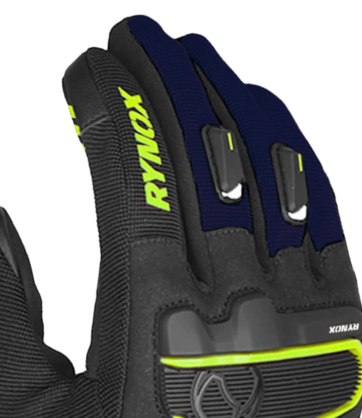 RYNOX HELIUM GT 2 GLOVES - BLACK HI-VIZ GREEN