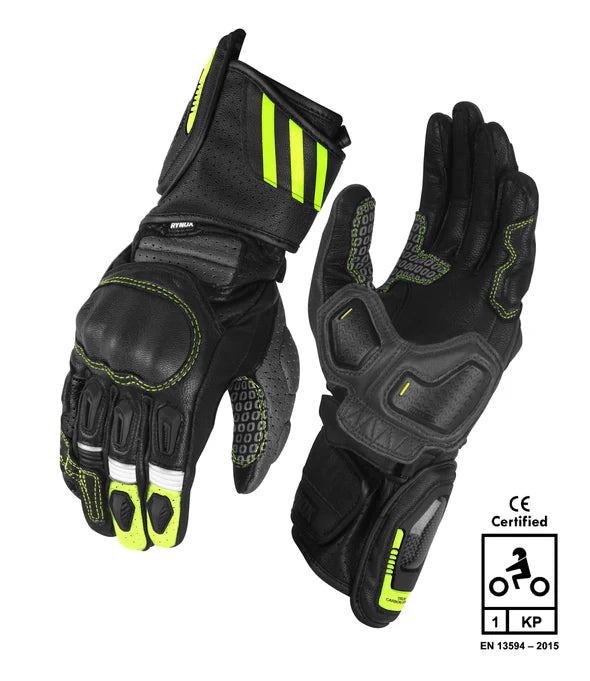 RYNOX STORM EVO 3 GLOVES - HI-VIZ GREEN BLACK