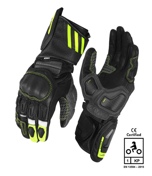 RYNOX STORM EVO 3 GLOVES - HI-VIZ GREEN BLACK