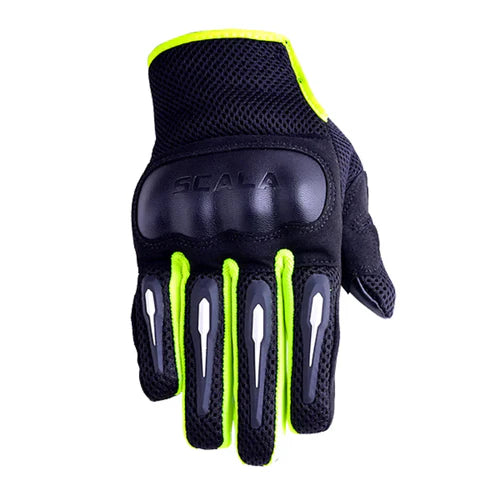 SCALA AIR RIDING GLOVES - HI-VIZ GREEN