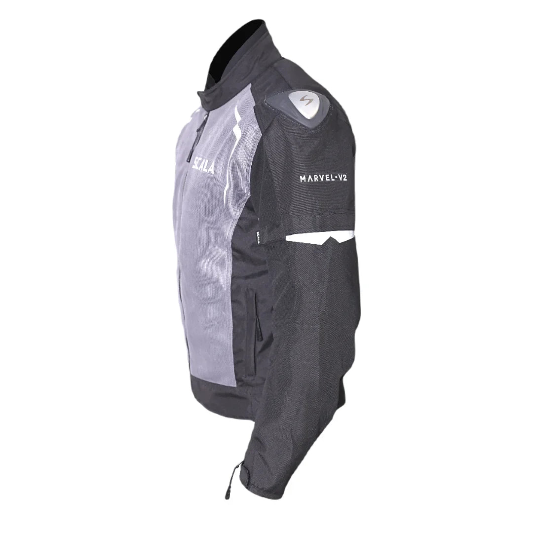 SCALA MARVEL V2 RIDING JACKET - BLACK AND GREY