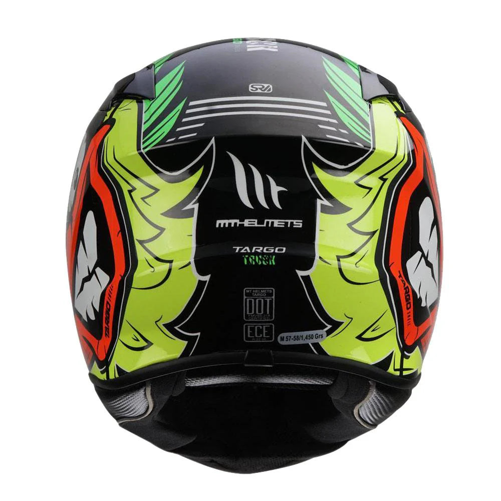 MT TARGO TRUCK GLOSS FLURO YELLOW HELMET