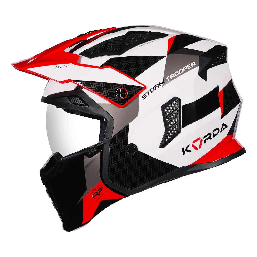 KORDA STROMTROOPER XOE HELMET - GLOSS WHITE RED