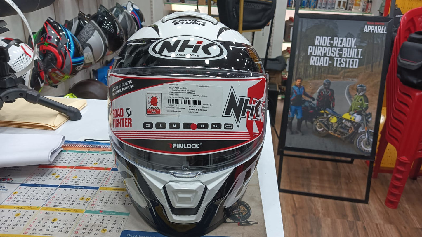 NHK K5R ONISUKE HELMET - WHITE/BLACK GL