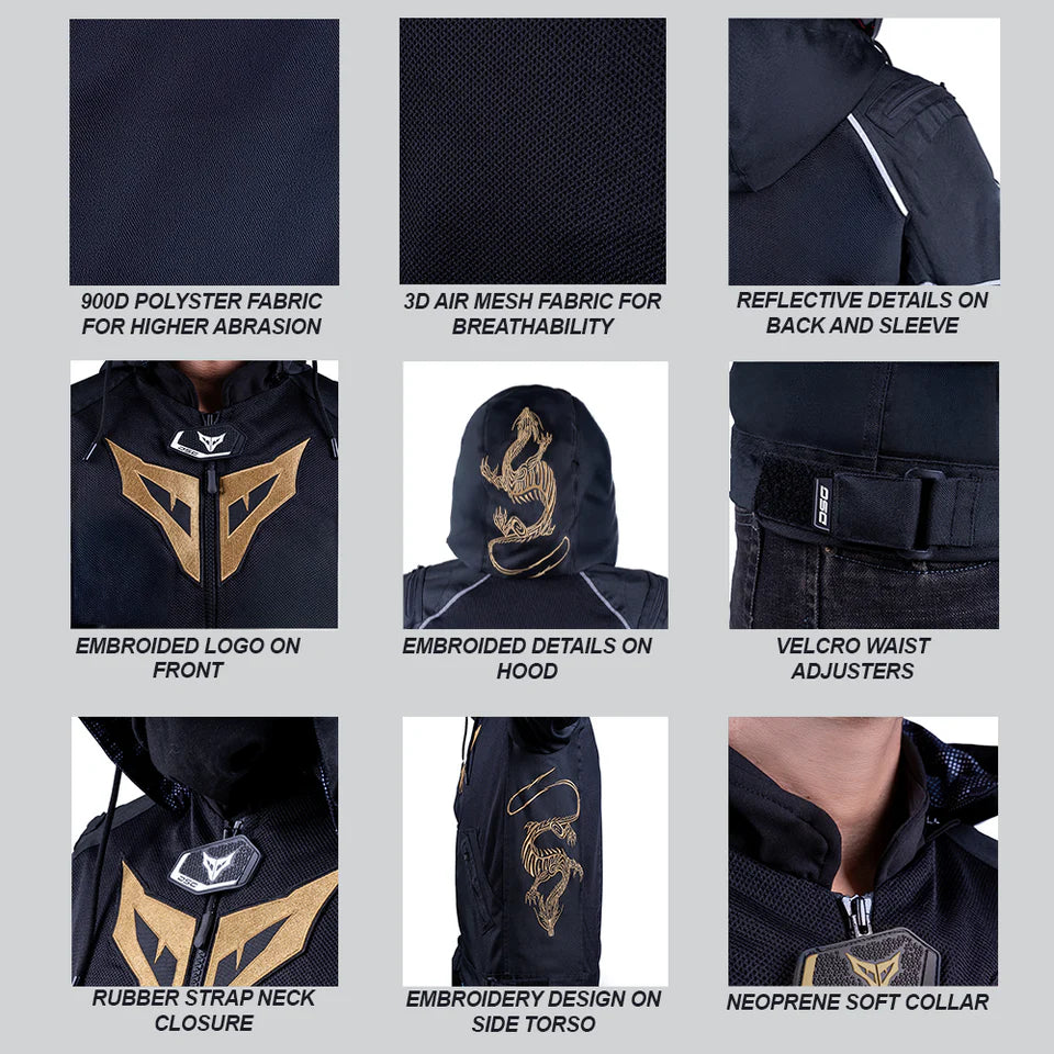 DSG YAKUZA RIDING JACKET - BLACK GOLDEN