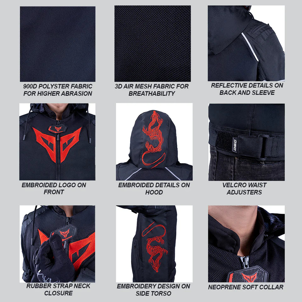 DSG YAKUZA RIDING JACKET - BLACK RED
