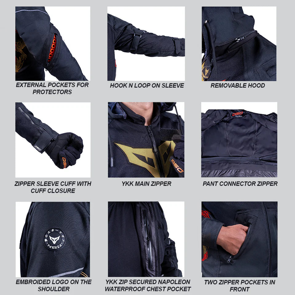 DSG YAKUZA RIDING JACKET - BLACK GOLDEN
