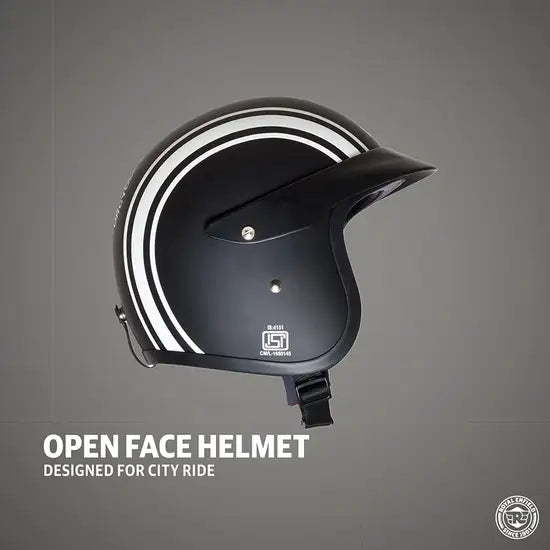 ROYAL ENFIELD SUN PEAK OPEN FACE LIGHTWEIGHT HELMET - MATT BLACK