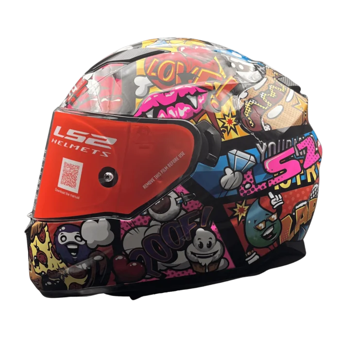 LS2 FF320 STREAM EVO COMICS BLACK (D-RING)