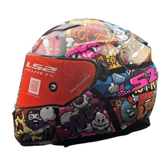 LS2 FF320 STREAM EVO COMICS BLACK (D-RING)