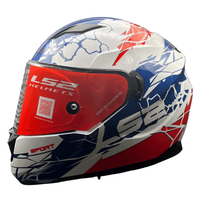 LS2 FF320 STREAM EVO IMPACT WHITE BLUE RED (D-RING)