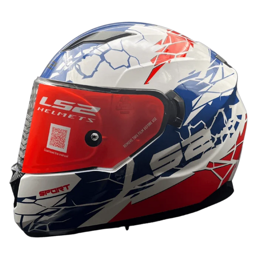 LS2 FF320 STREAM EVO IMPACT WHITE BLUE RED (D-RING)