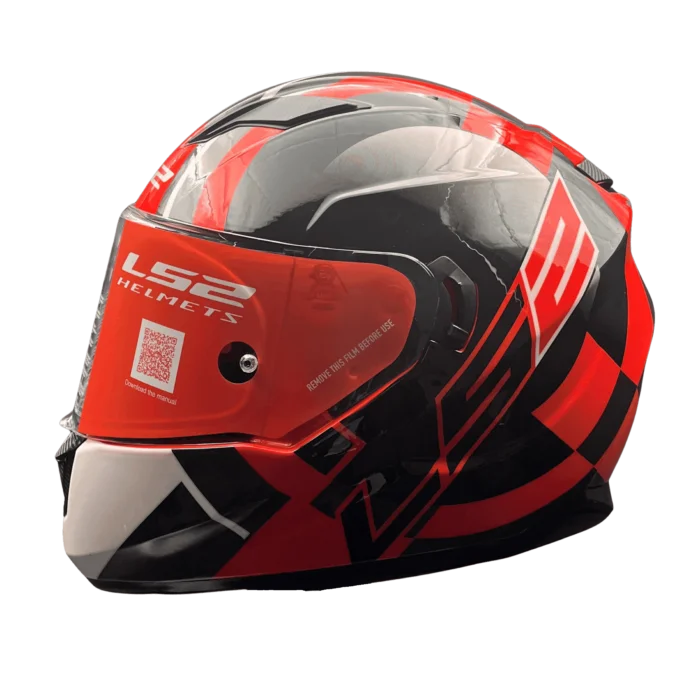 LS2 FF320 STREAM EVO TARGET BLACK 7C RED (D-RING)