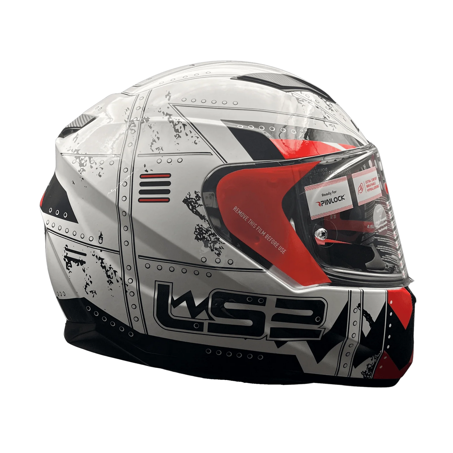 LS2 FF320 STREAM EVO MAX WHITE RED D-RING